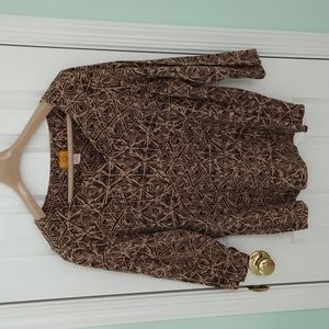 Ruby Rd brown cotton shirt 1X